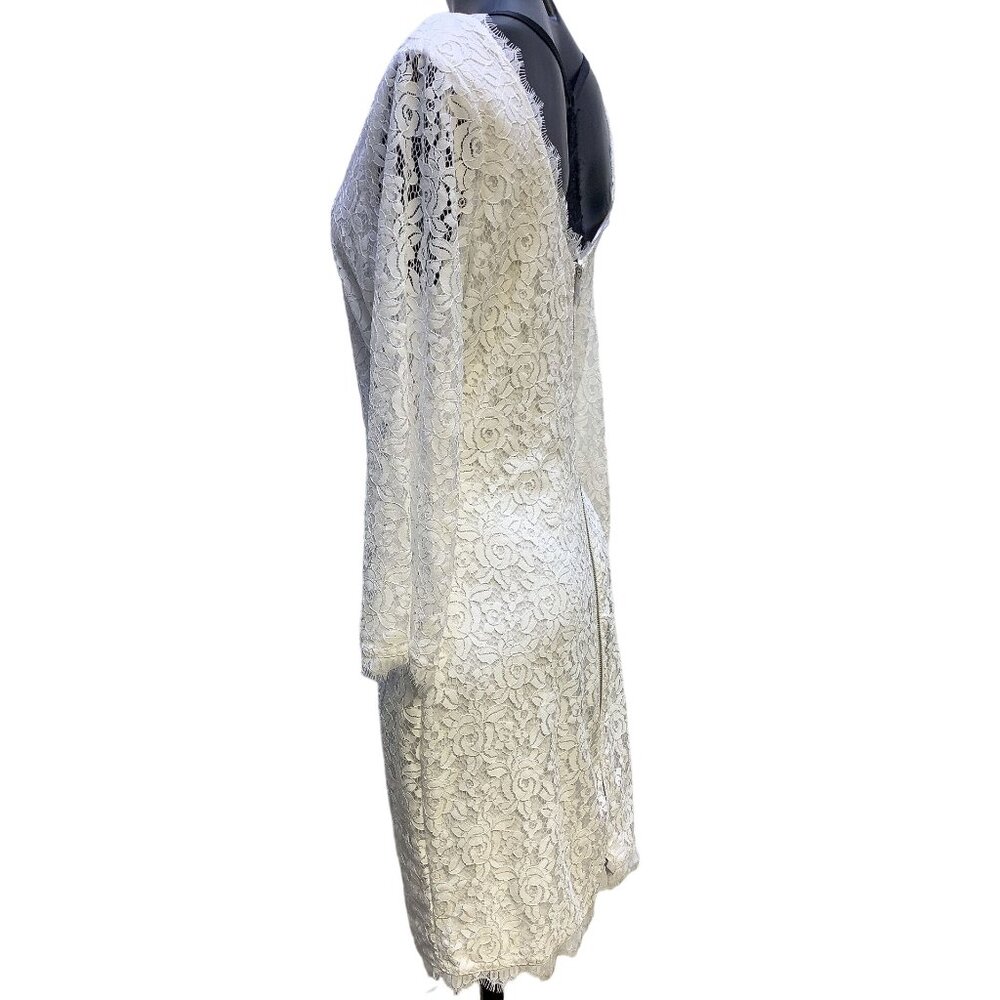 NWT Diane Von Furstenberg White Lace Dress 14 - Picture 3 of 10